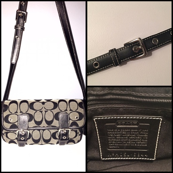 Coach Taupe & Black Classic Monogram Cross Body - Picture 3 of 14
